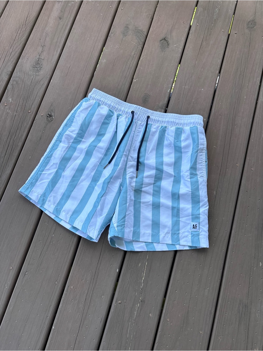 Allfenix Swim Trunks Sz XL Blue Stripe Board Shorts
